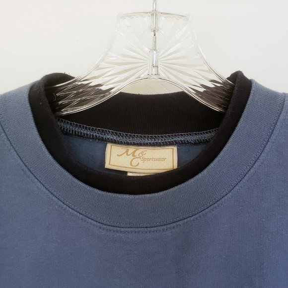 MC Sportswear Women's Slate Blue Embroidered Christmas Snow Happens Sweat Shirt - Picture 3 of 11